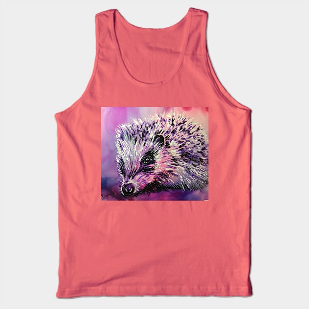 Pink Hedgehog Tank Top by Merlinsmates